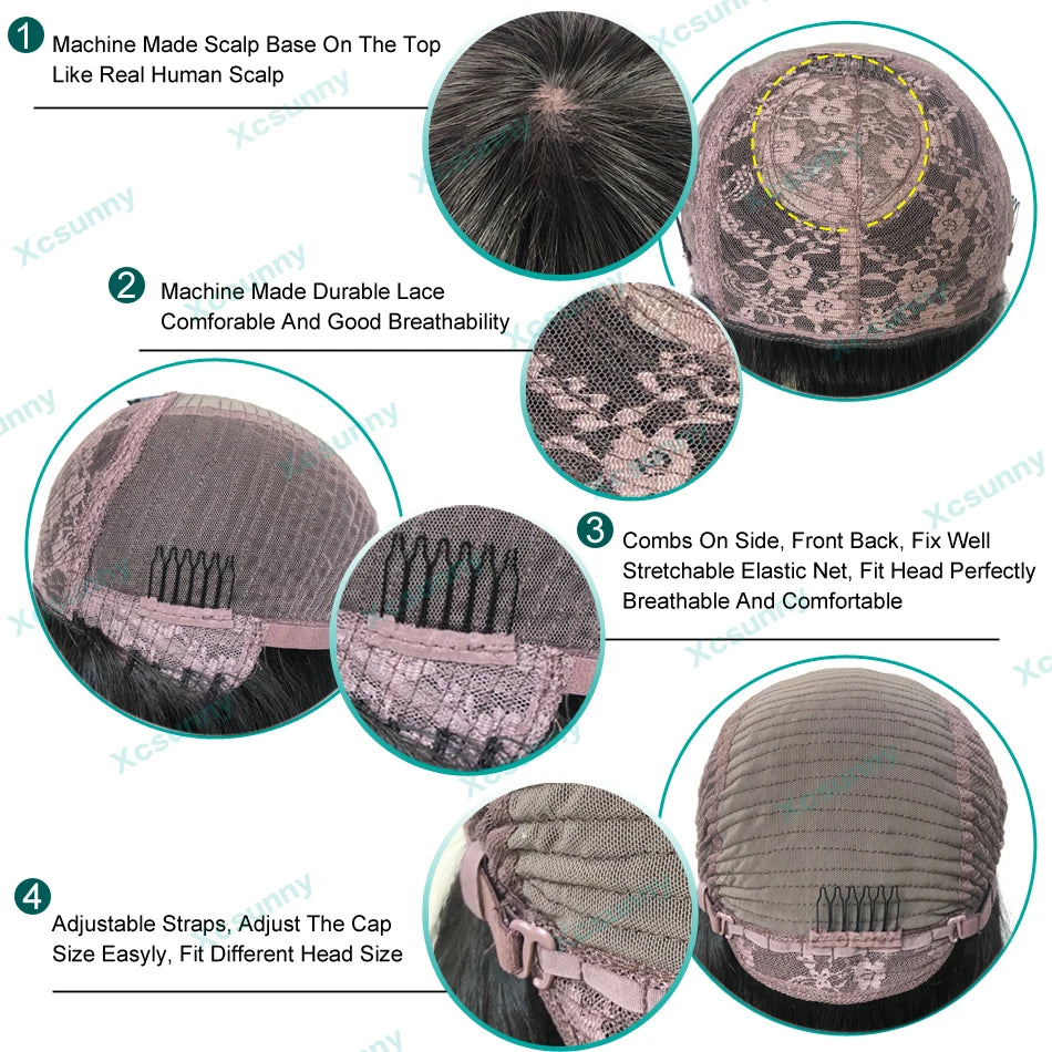 Kinky Curly Human Hair Wigs With Bangs For Black Women Natural Hair Wig Brazilian Machine Made O Scalp Wig