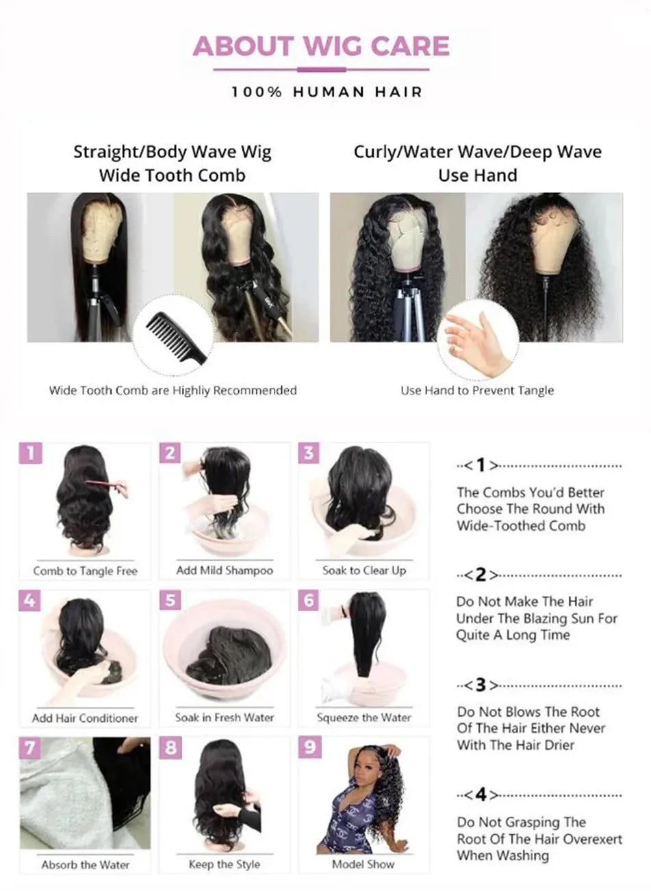 180% Density 13x6 HD Lace Front Wig