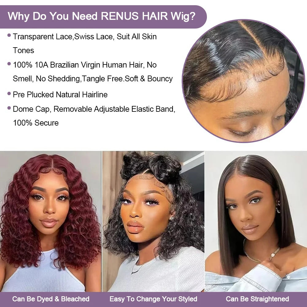 Human Hair Bob Pixie Cut Wig