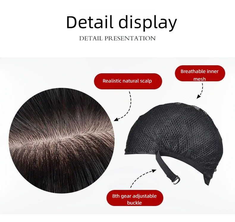 Wig for Women, African Small Curls, Fashionable Middle-Parted Long Curly Hair, Corn Perm Synthetic Fiber Wig Headgear