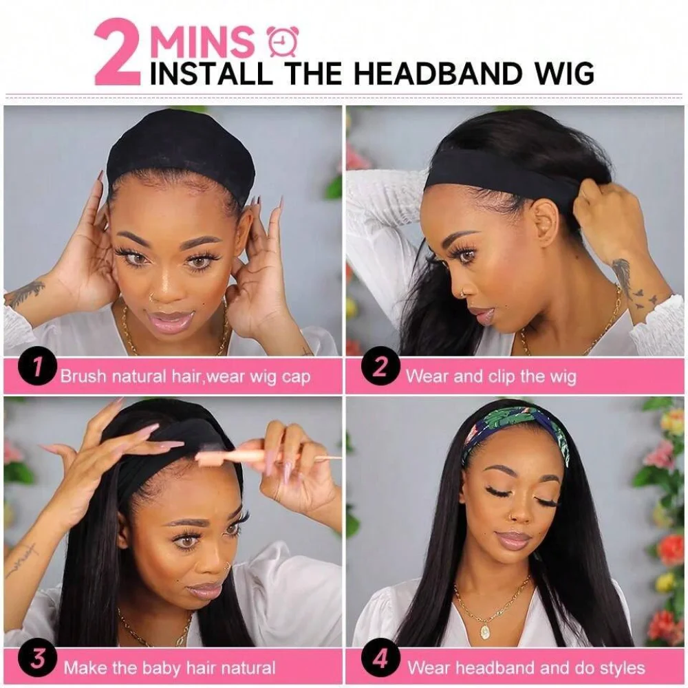 Headband Wig Human Hair