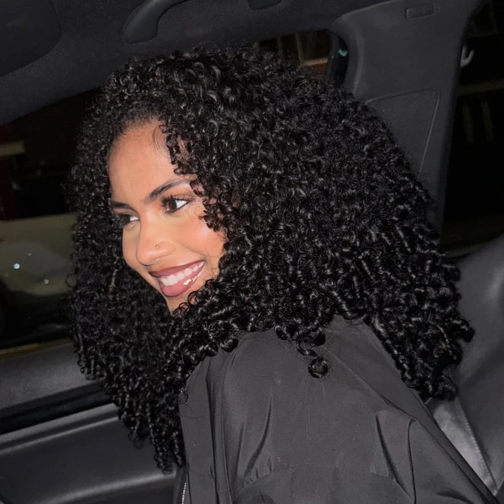 Human Hair Half Wig Kinky Curly