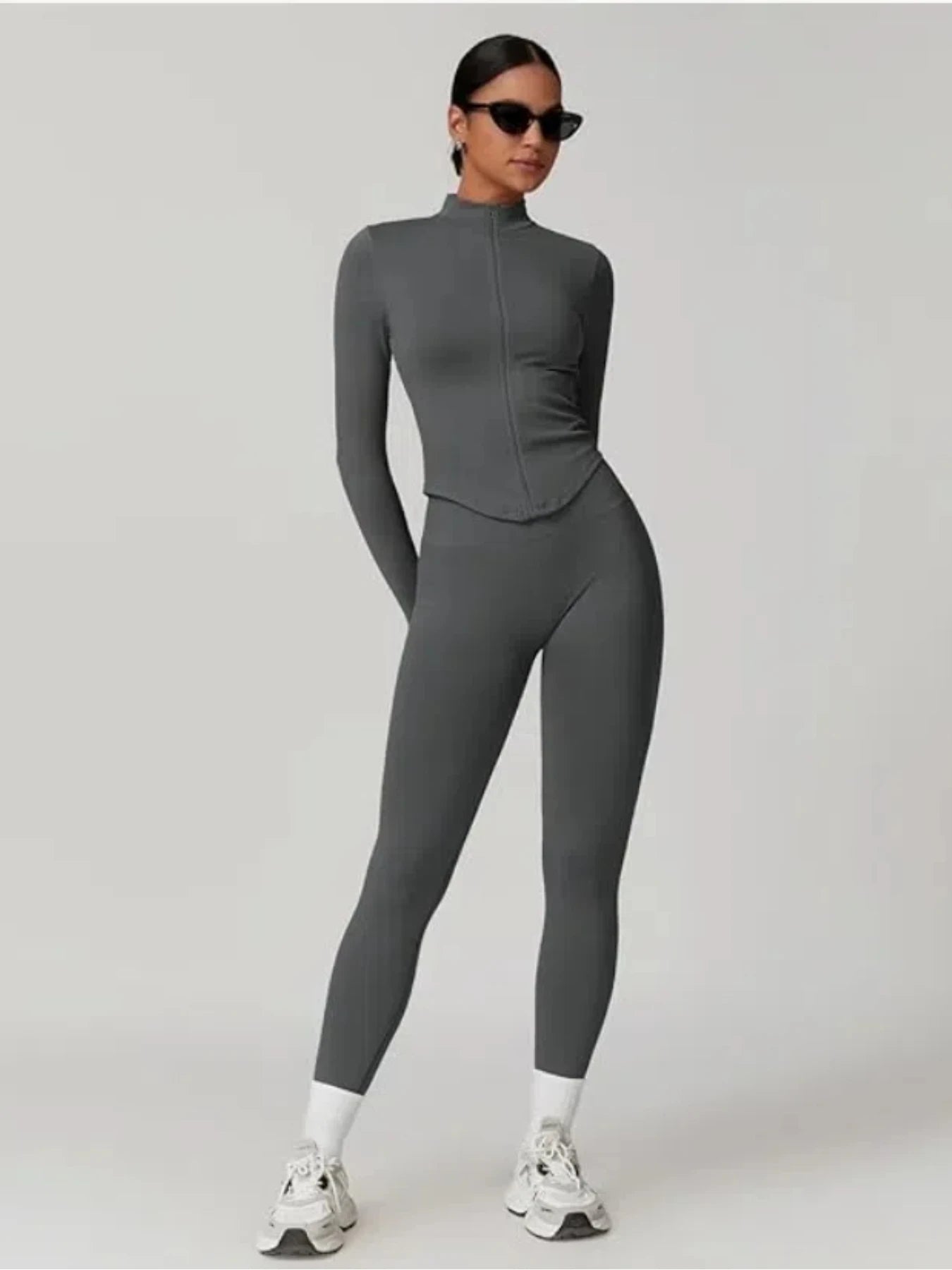 Zipper Stand Collor Jacket Women