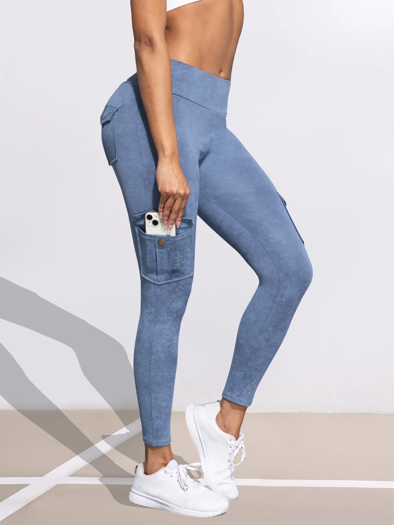 1/3 PCS Washed Print Work Pocket