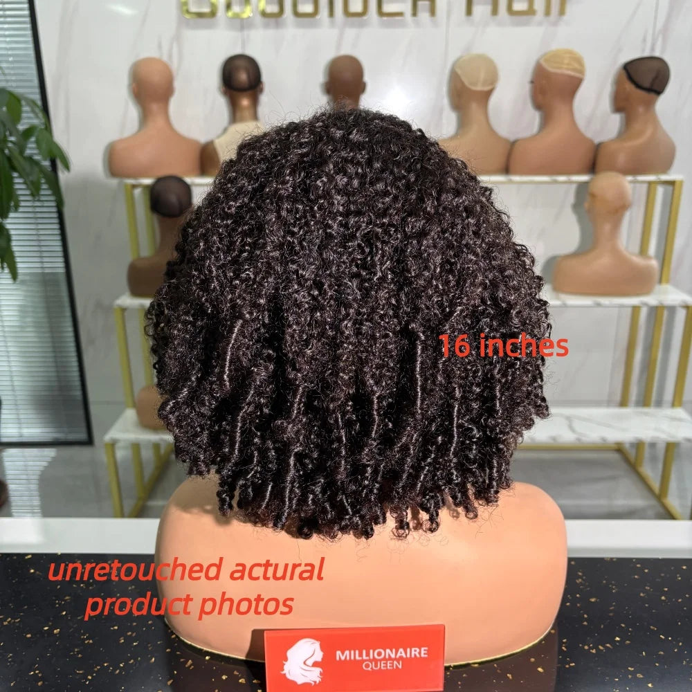 Human Hair Half Wig Kinky Curly