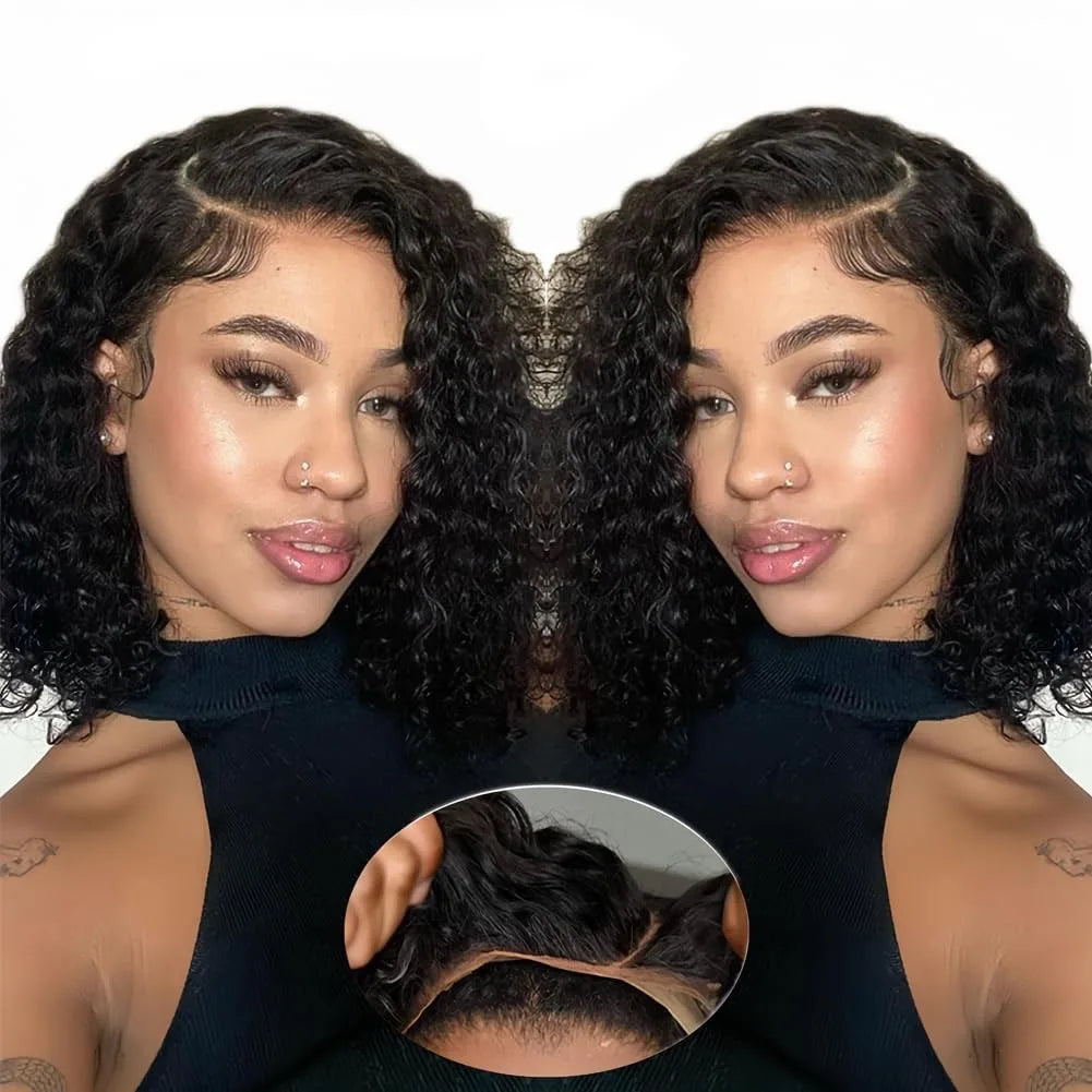 13x4 Curly Bob Wig Human Hair
