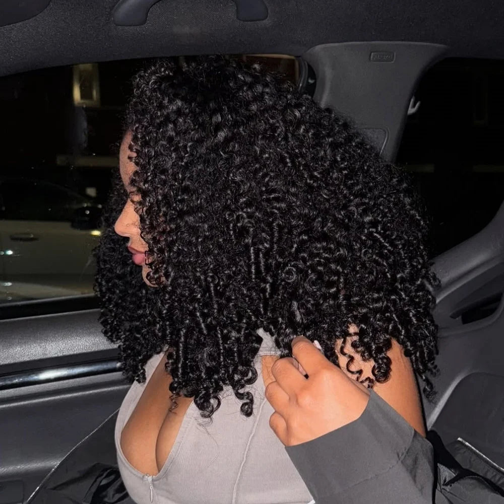 Human Hair Half Wig Kinky Curly