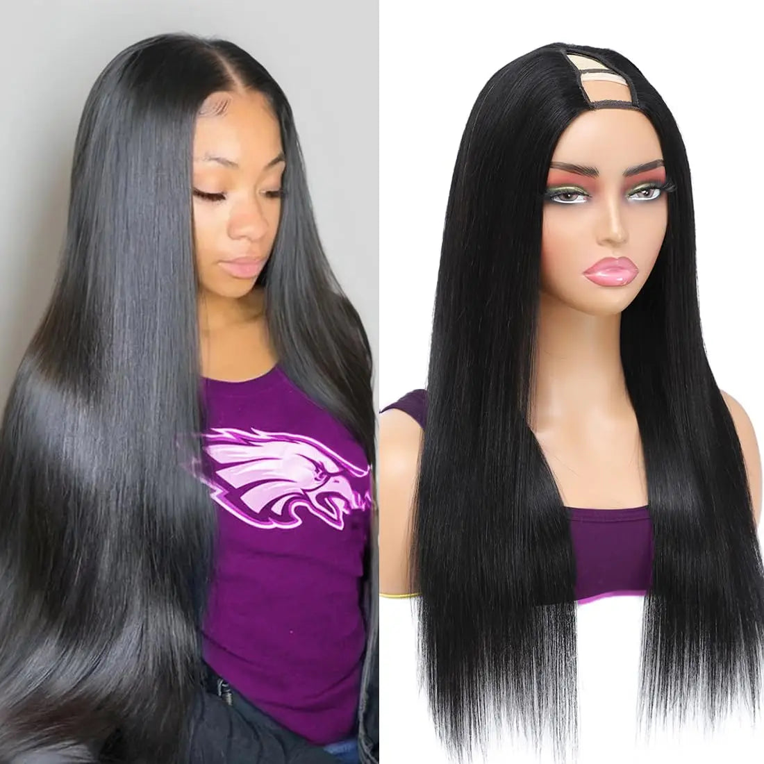 V Part Wigs Human Hair