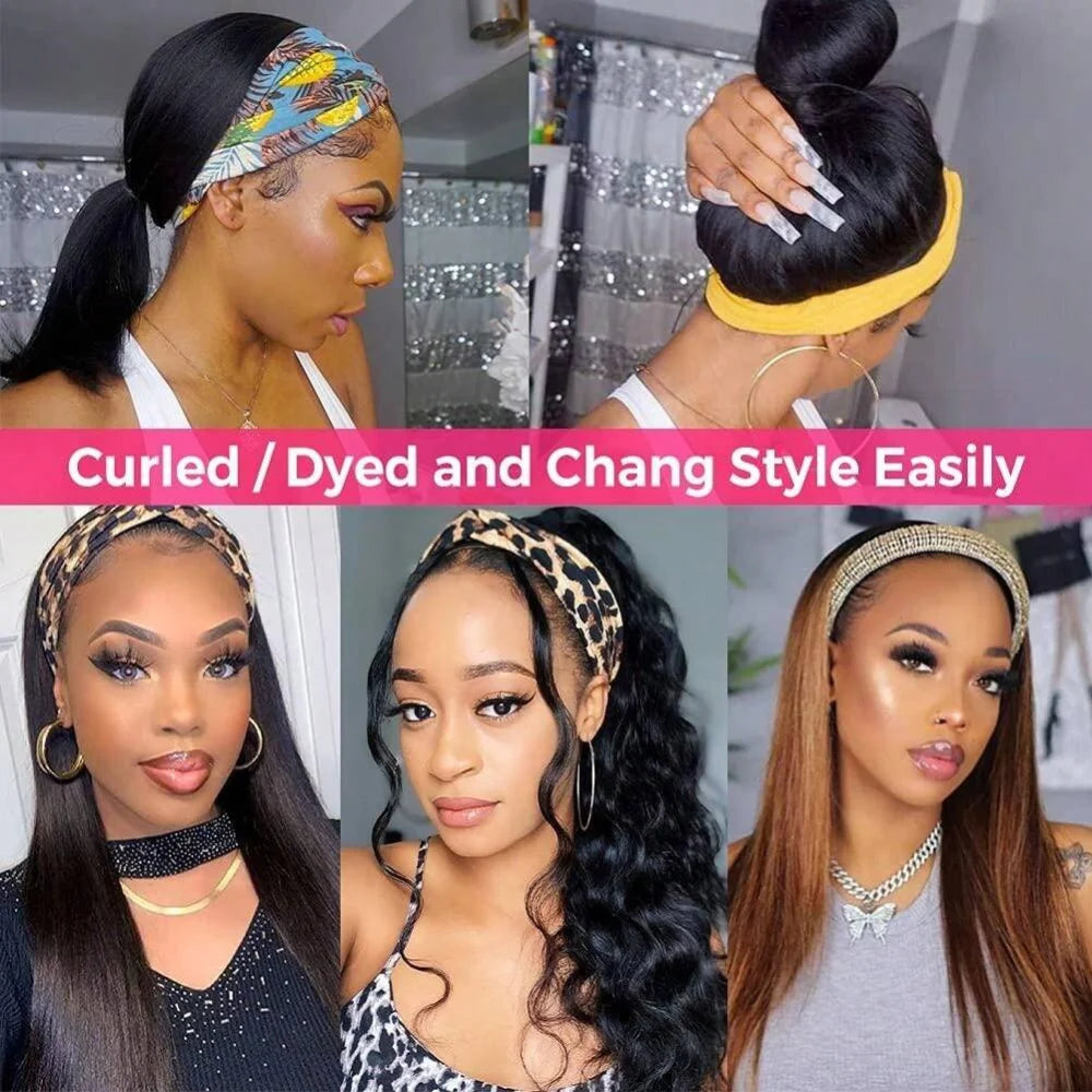 Headband Wig Human Hair