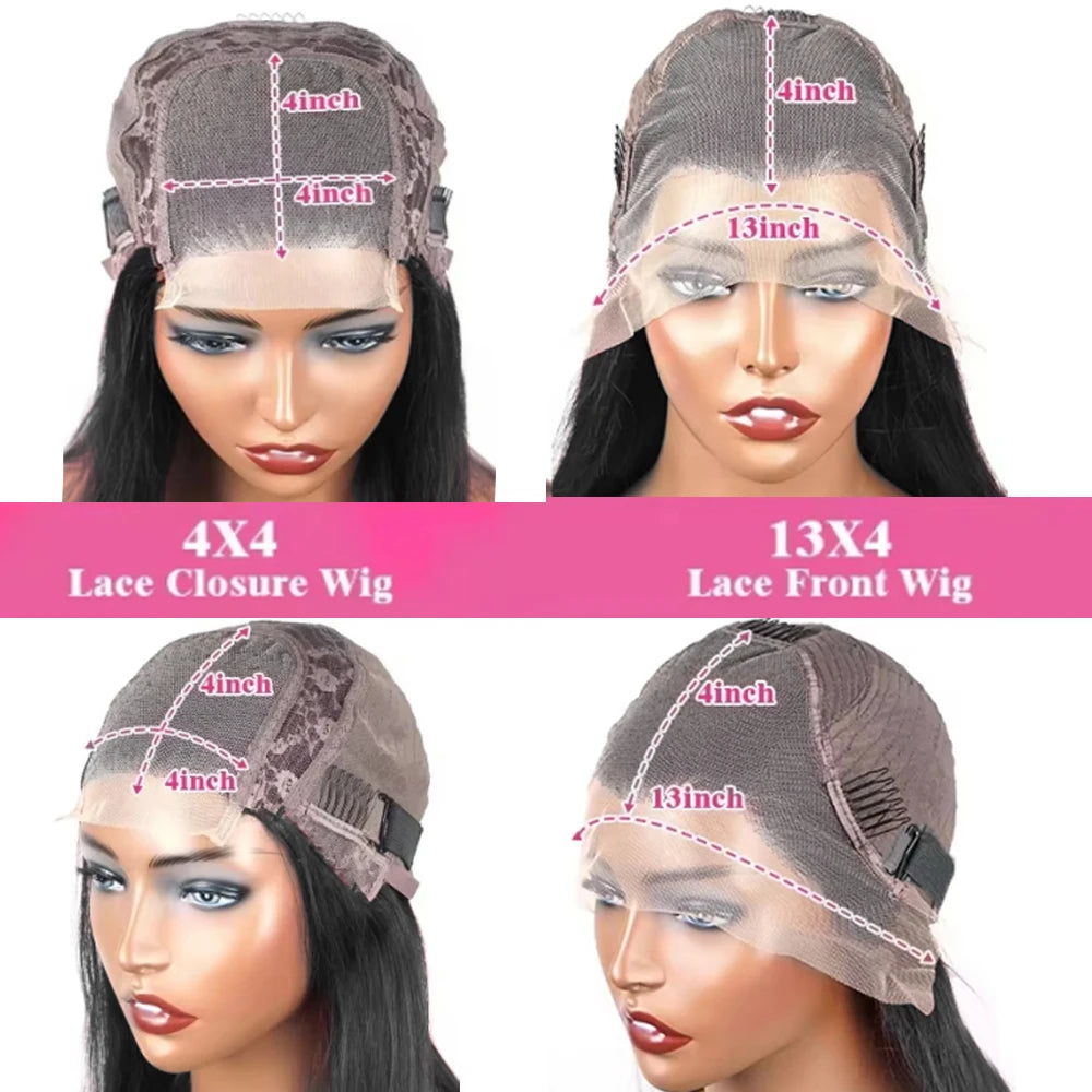 Brown Curly Bob Human Hair Wigs 13x4 Lace Frontal Wig Human Hair 4x4 Closure Lace Front Wigs For Women