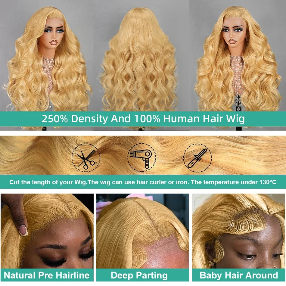 30# Honey Blonde Wig Human Hair