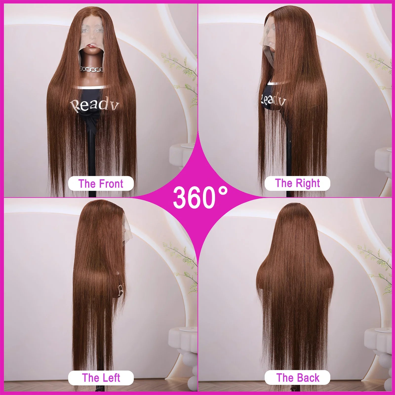 #4 Chocolate Brown Human Hair Wig