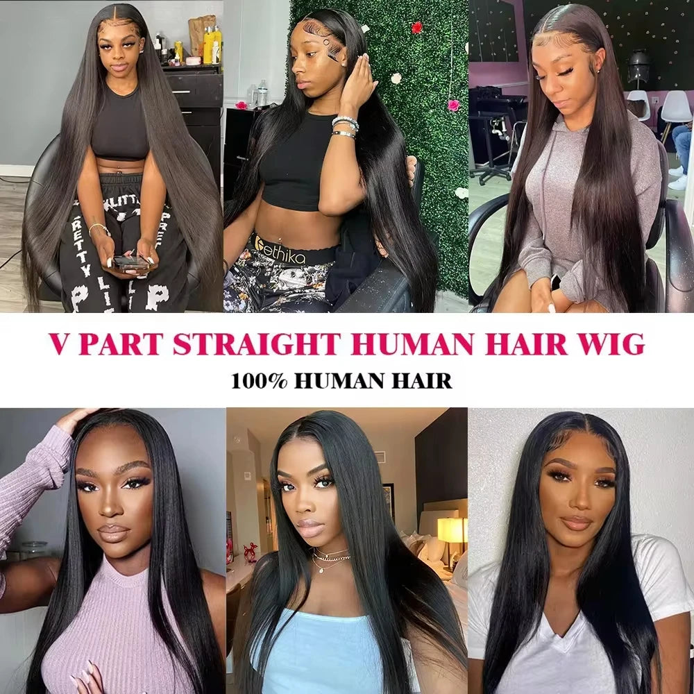 V Part Wigs Human Hair