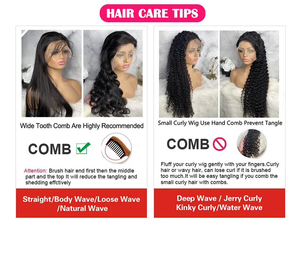 250 Density Deep Wave Wig Human Hair Brazilian Transparent 13x6 Hd Lace Frontal Wig 30 36 40 Inch 360 Full Curly Wigs For Women