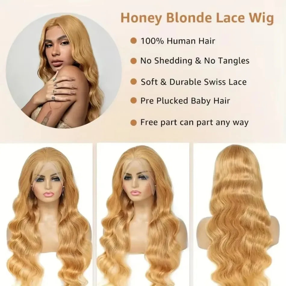 27 Honey Blonde Wig Human Hair