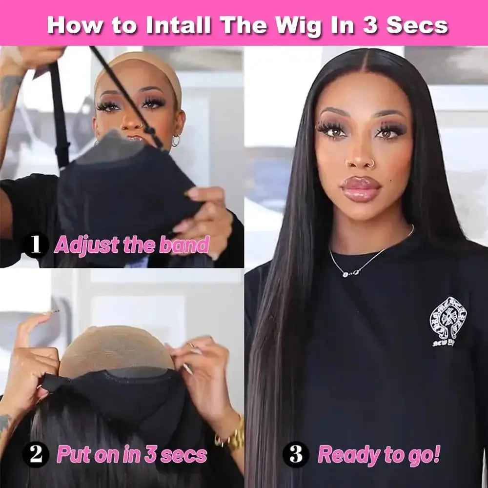 Wear and Go Glueless Wig Human Hair Pre Cut Ready to Wear 4x4 Lace Front Closure Wig Straight Glueless Wig Human Hair for Women