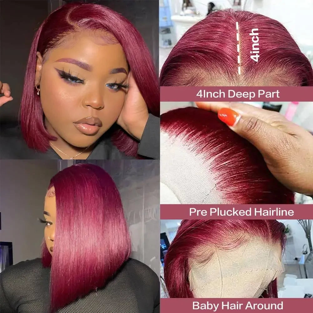 Burgundy Glueless Wig