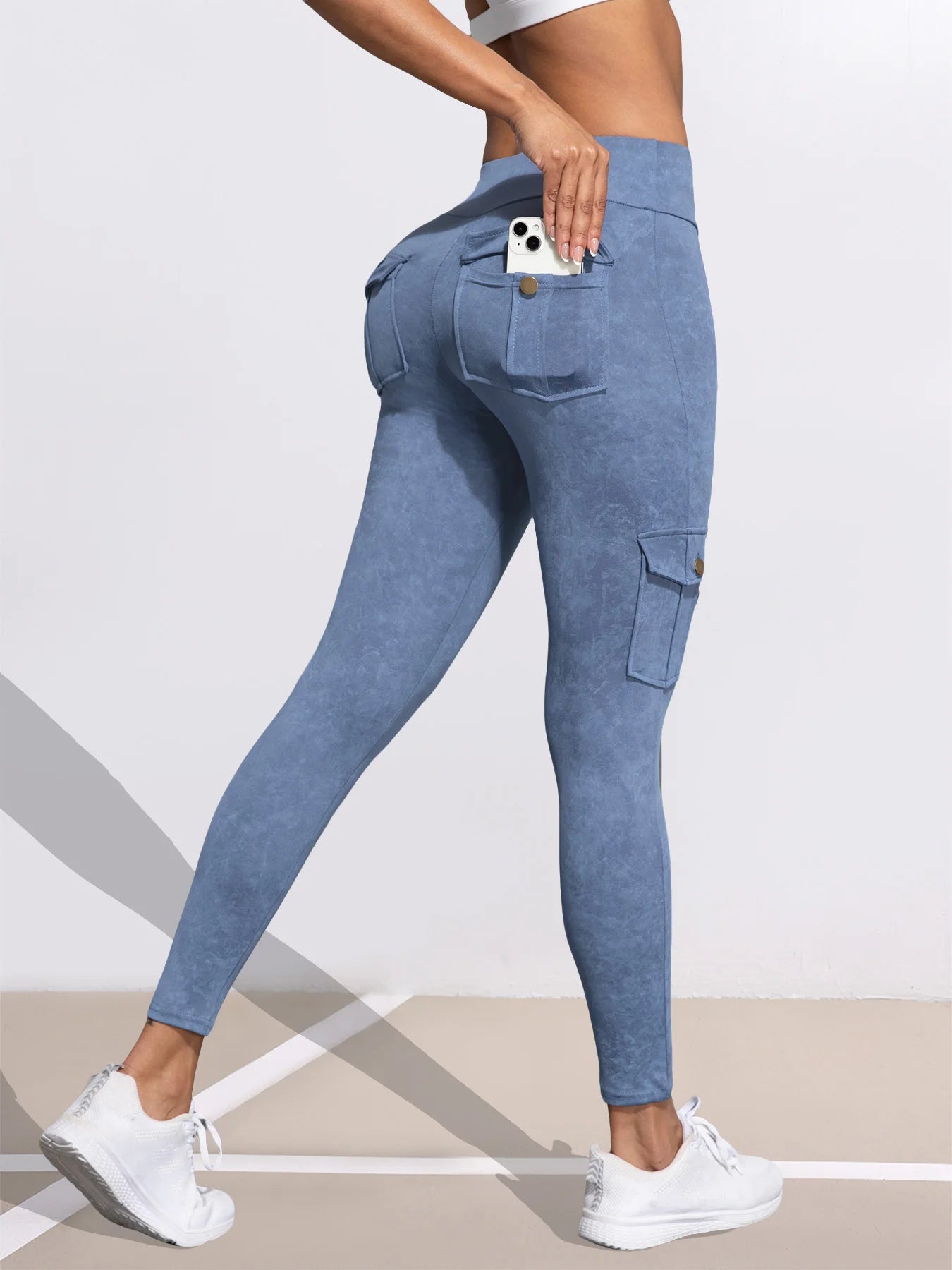 1/3 PCS Washed Print Work Pocket