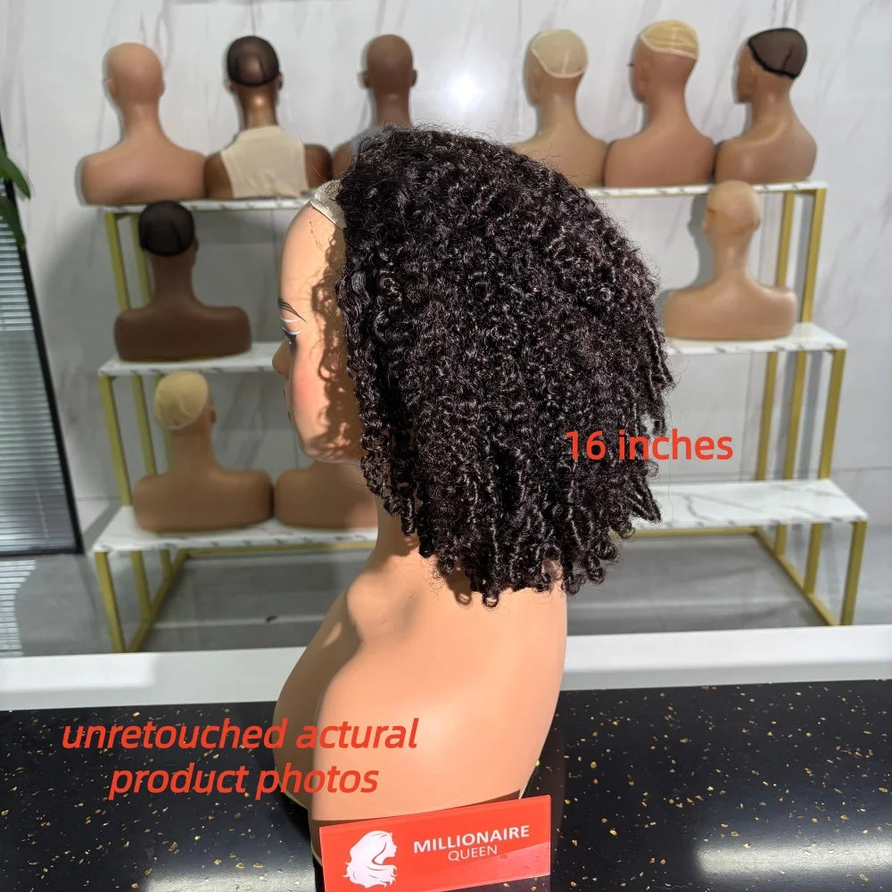 Human Hair Half Wig Kinky Curly