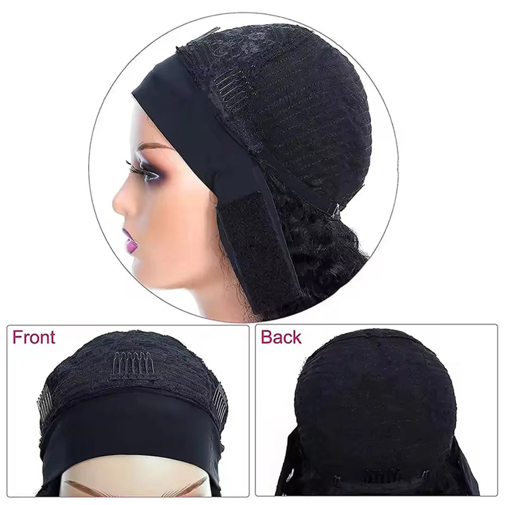 Headband Wig Human Hair Curly Hair